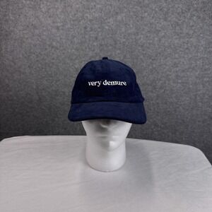Big Accessories Very Demure Corduroy Baseball Cap Navy Blue Adjustable‎ Hat